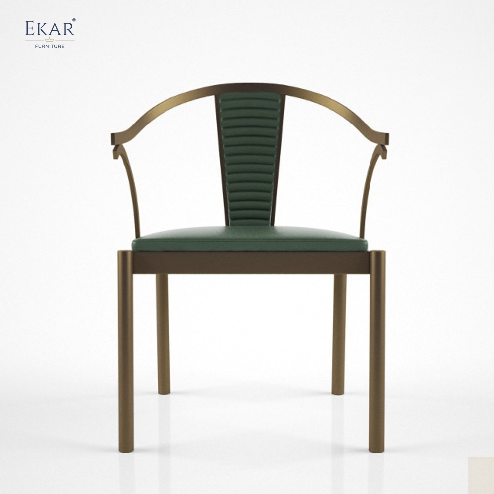 Modern Leather Dining Chair with Steel Frame