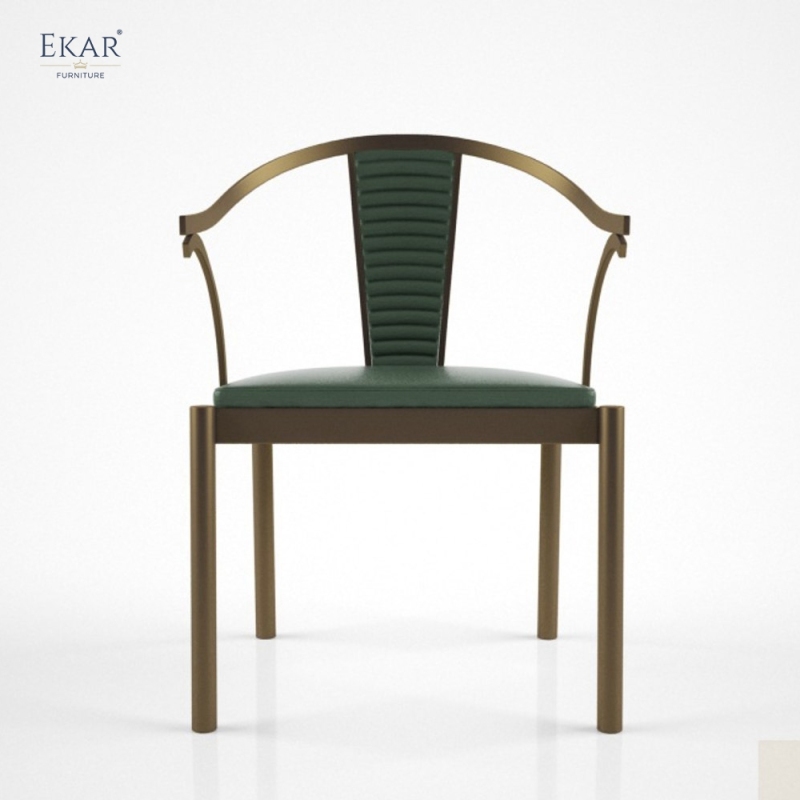 Modern Leather Dining Chair with Steel Frame