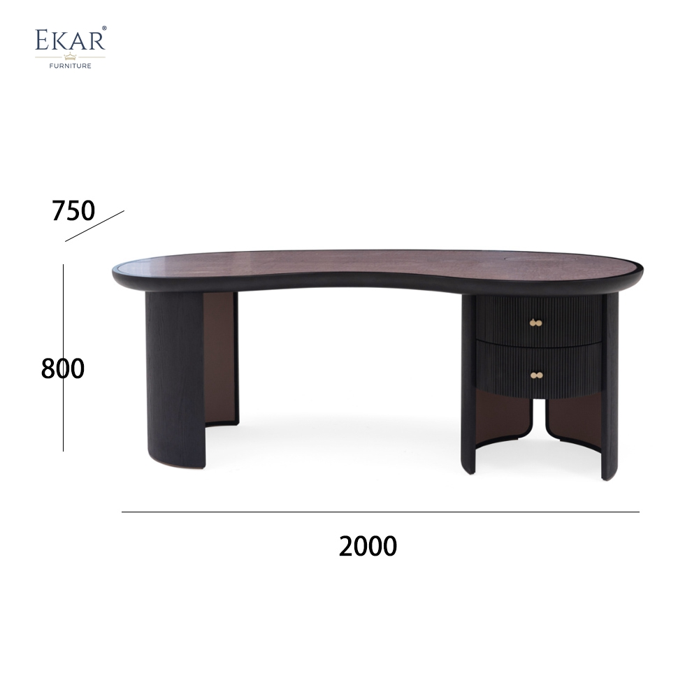 New Design Executive Desk in Leather & Wood