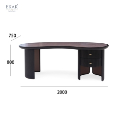 New Design Executive Desk in Leather & Wood