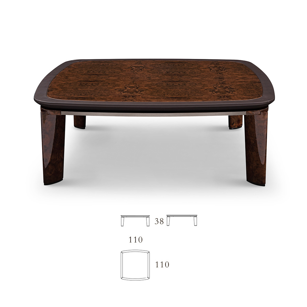 Modern wooden square coffee table