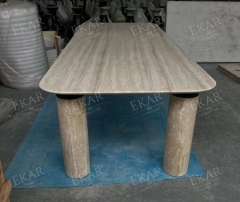 Customized EKAR New Design Outdoor Dining Table Luxury outdoor table blending slate and metal