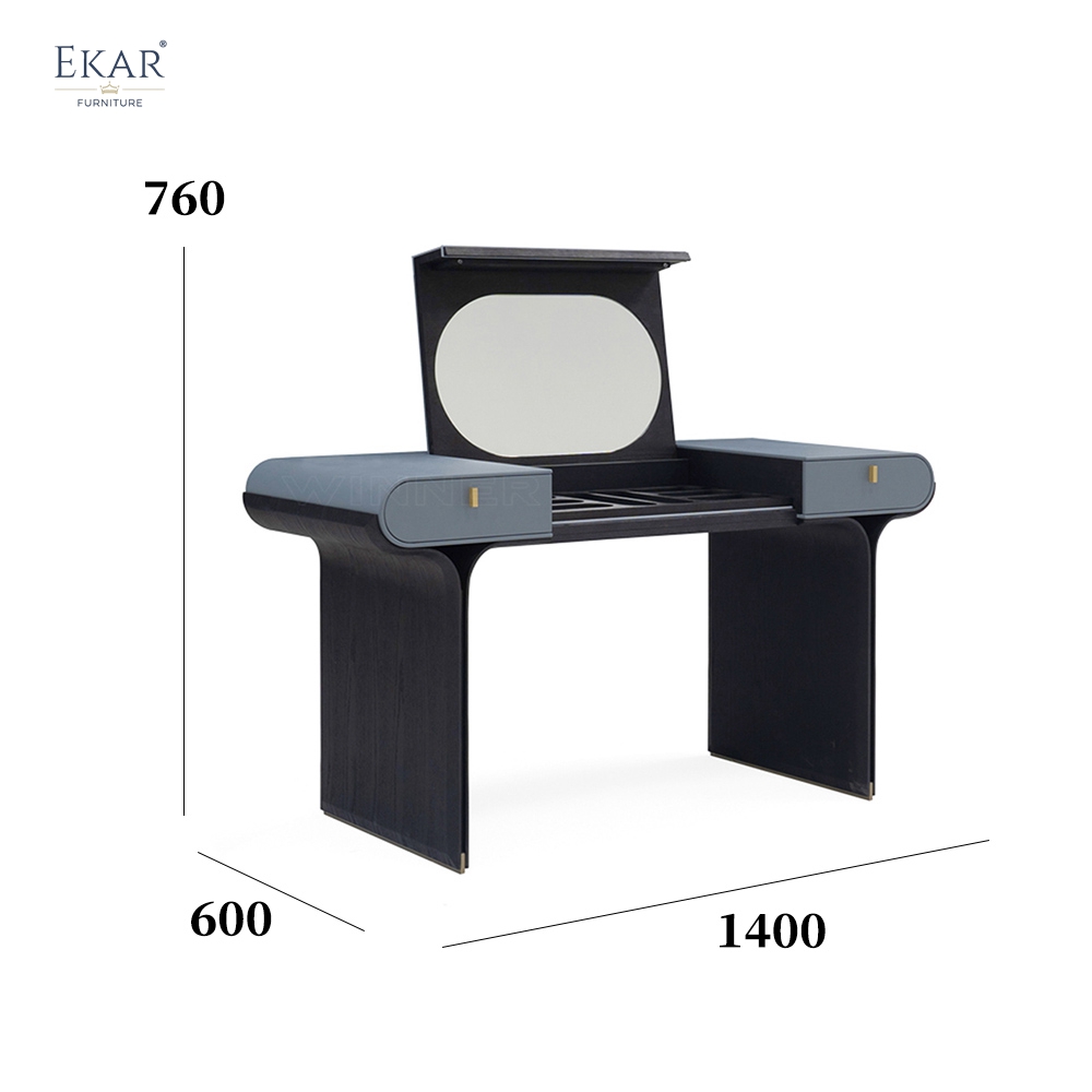 Modern Luxury Vanity Desk New Design with Brass Accents Modern Makeup Vanity Table with Mirror Dressing Table