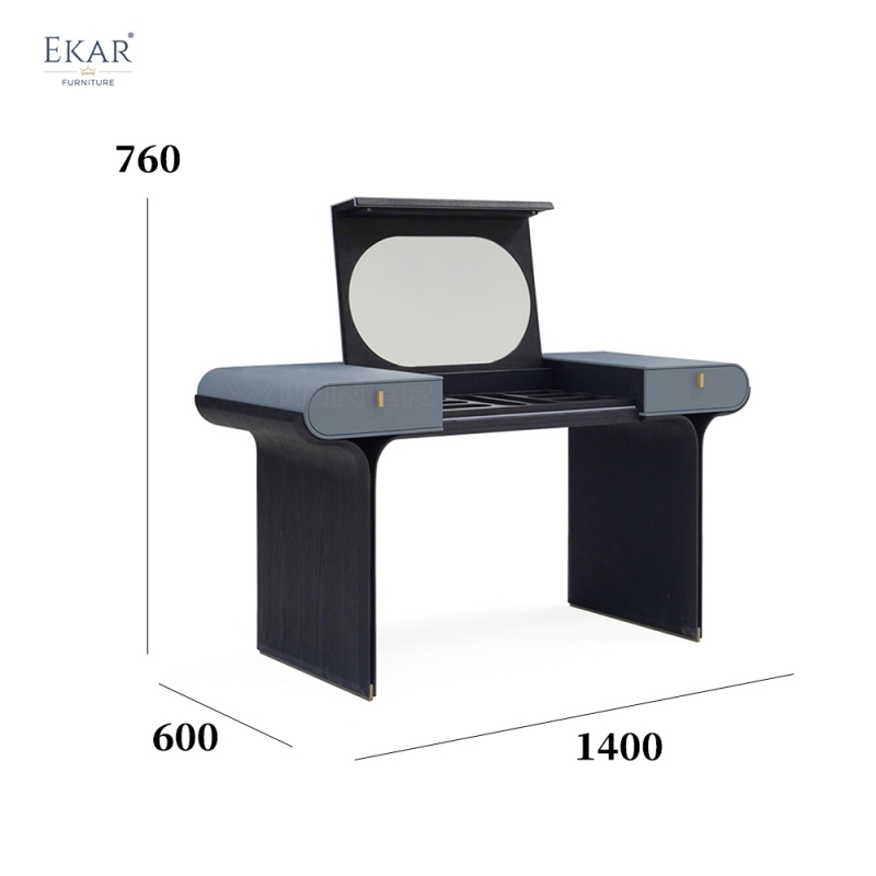 Modern Luxury Vanity Desk New Design with Brass Accents Modern Makeup Vanity Table with Mirror Dressing Table