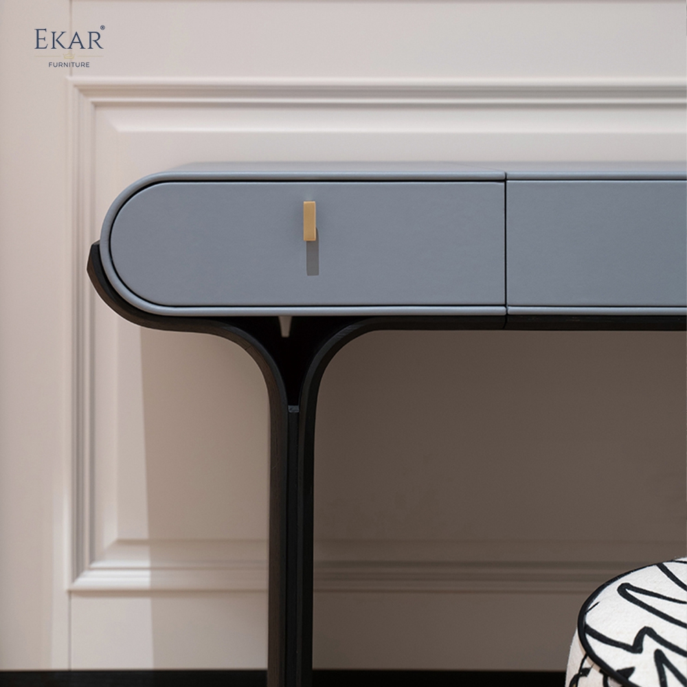 Modern Luxury Vanity Desk New Design with Brass Accents Modern Makeup Vanity Table with Mirror Dressing Table