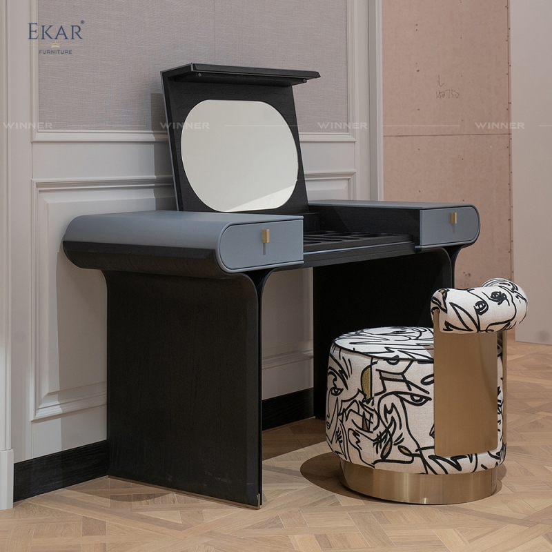 Modern Luxury Vanity Desk New Design with Brass Accents Modern Makeup Vanity Table with Mirror Dressing Table