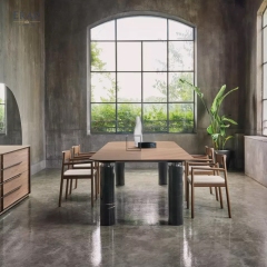 Customized EKAR New Design Outdoor Dining Table Luxury outdoor table blending slate and metal