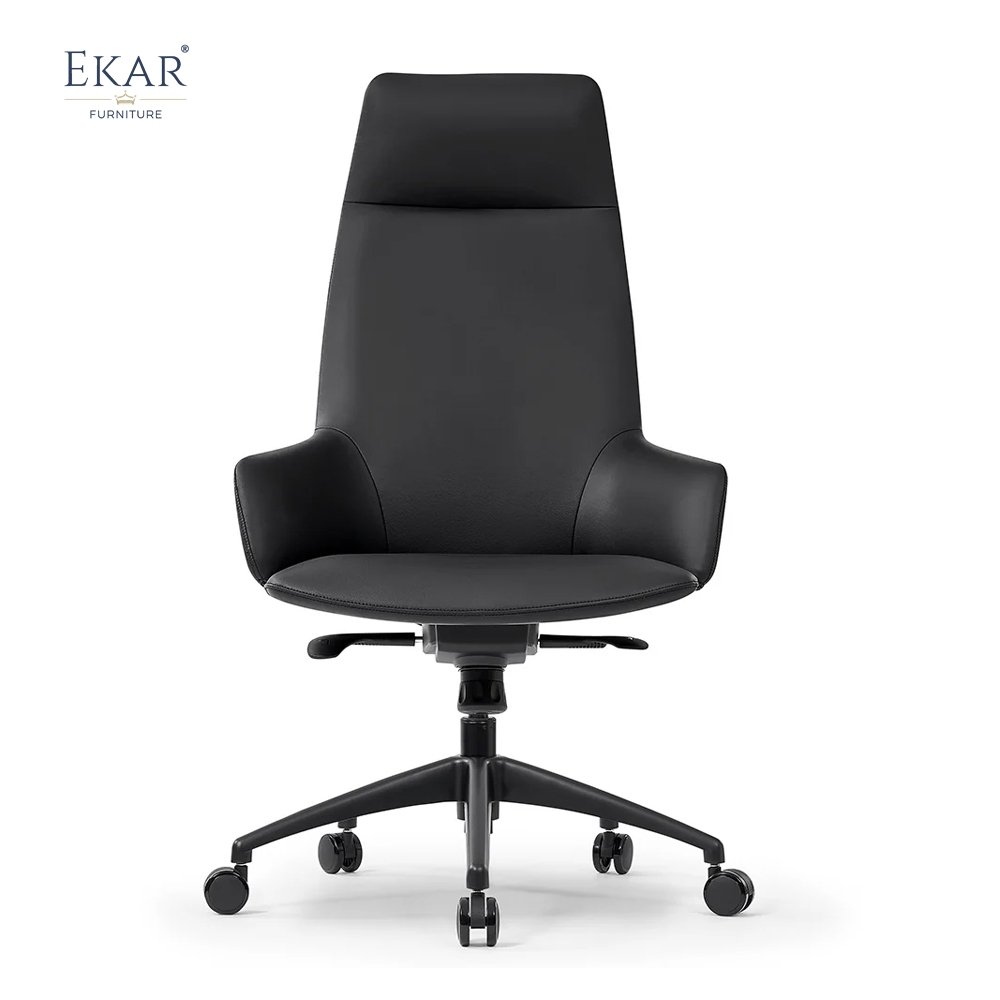 Modern Leather Office Chair with Ergonomic Adjustments