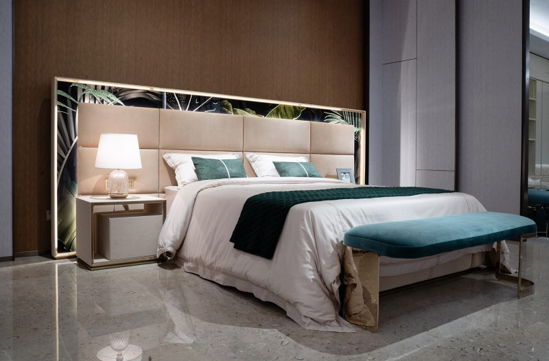 EKAR FURNITURE Luxury Leather Bed - Elegant Design, High-Quality Material