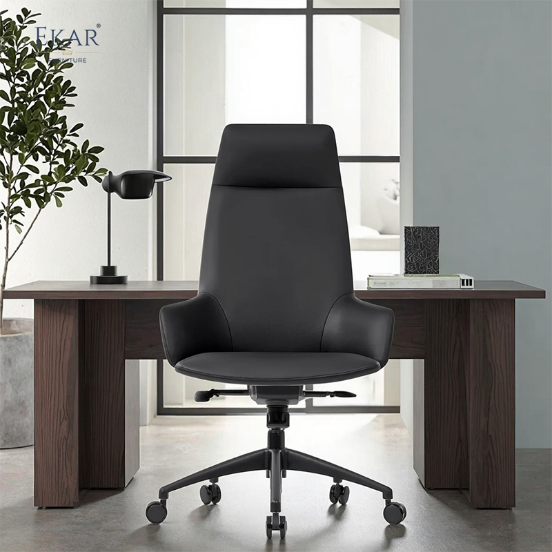 Modern Leather Office Chair with Ergonomic Adjustments
