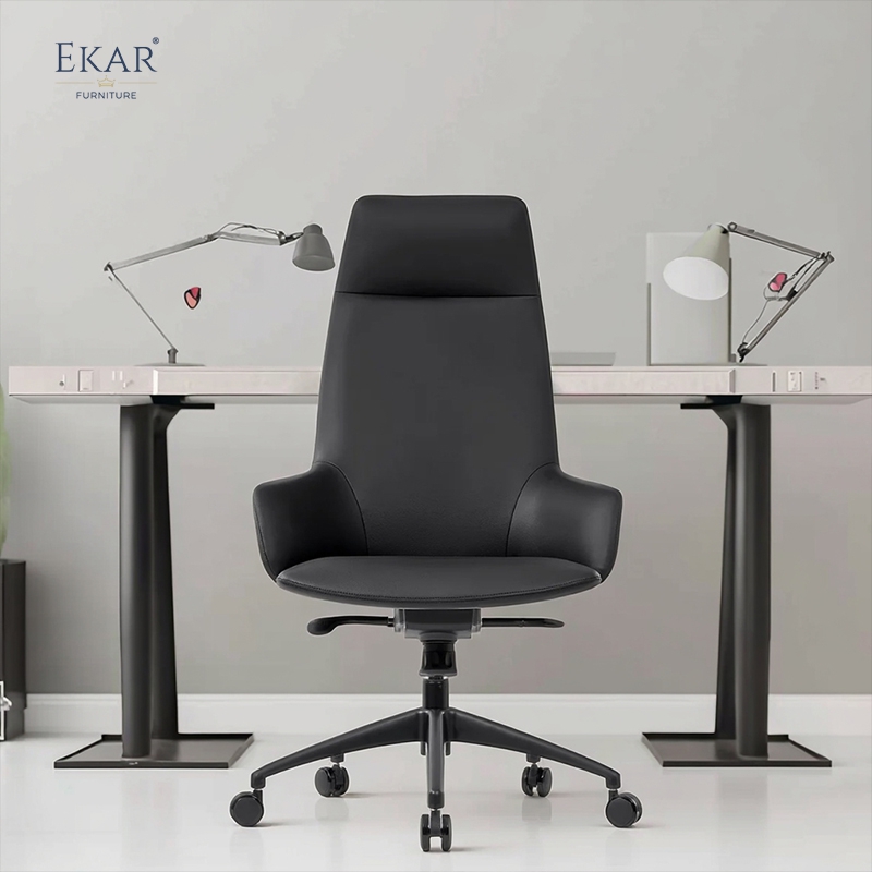 Modern Leather Office Chair with Ergonomic Adjustments