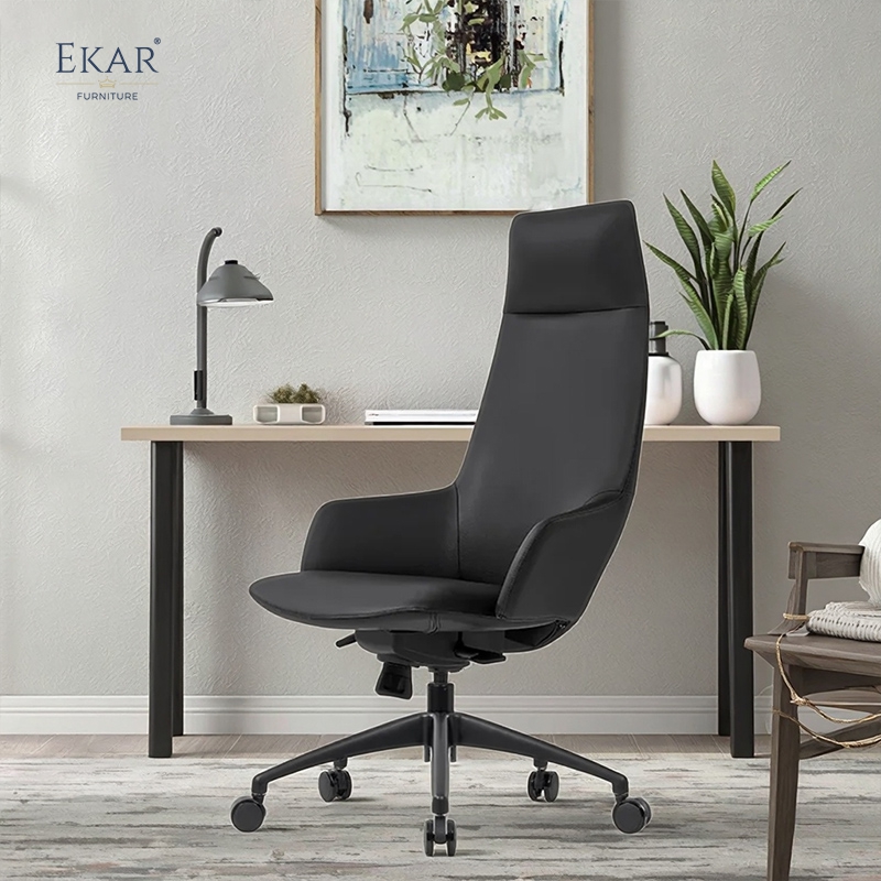Modern Leather Office Chair with Ergonomic Adjustments