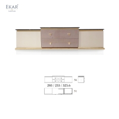 Living room marble panel TV cabinet