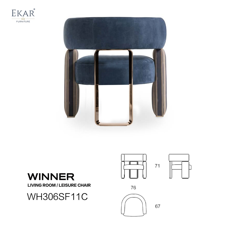 Modern design comfortable lounge metal chair with cushion for living room ​