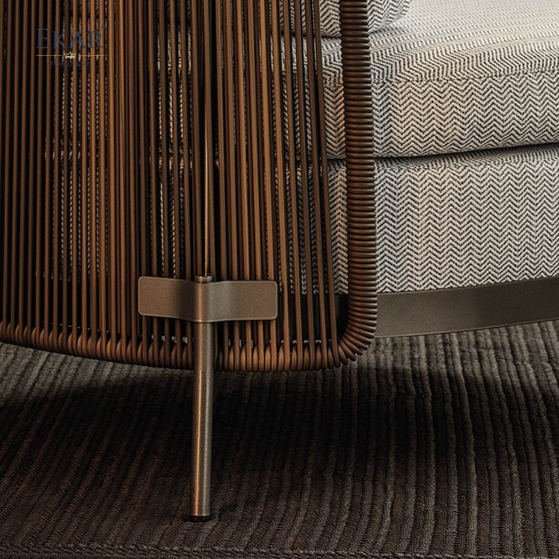 Modern Outdoor Rattan Dining Chair with Steel Frame, Stackable Patio Seating