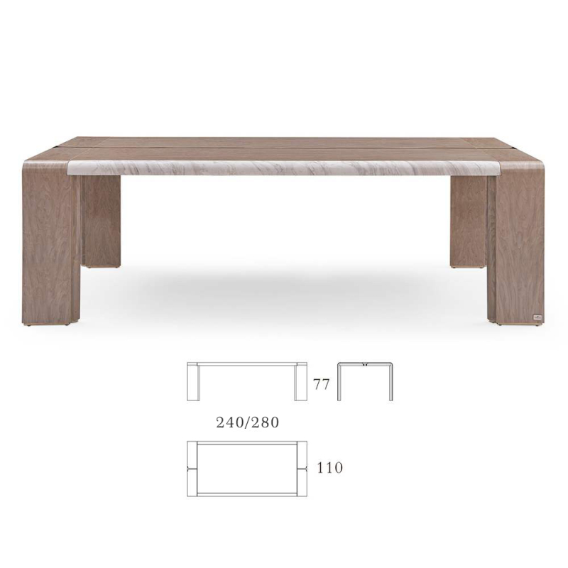 Modern high-gloss marble high-end furniture dining table