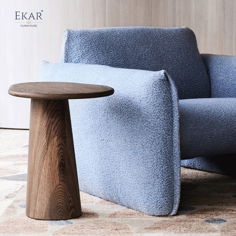 Compact Travertine Outdoor Side Table, Modern Patio Accent Table