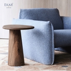 Compact Travertine Outdoor Side Table, Modern Patio Accent Table