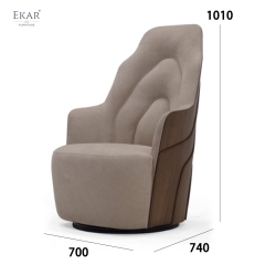 Sleek Walnut Grain Lounge Chair with Satin Finish