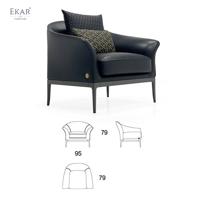 Modern Comfort and Elegant Metal Leg Lounge Chair