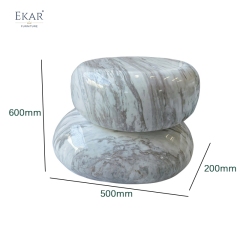 Modern Outdoor Natural Stone Coffee Table, All-Weather Patio Centerpiece