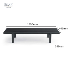 Modern Solid Wood Outdoor Bench with Fabric Cushion, Weather-Resistant