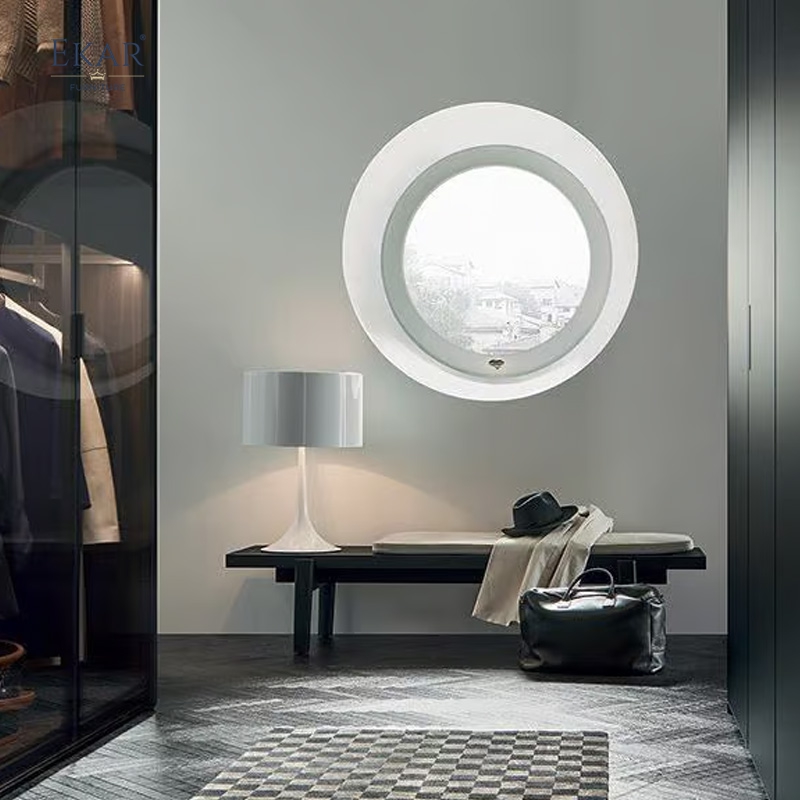 Modern Solid Wood Outdoor Bench with Fabric Cushion, Weather-Resistant