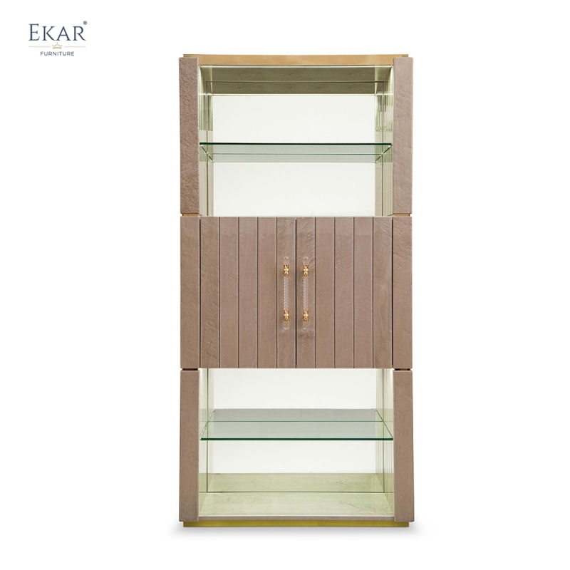 High gloss glass cabinet for luxury living room in modern design style