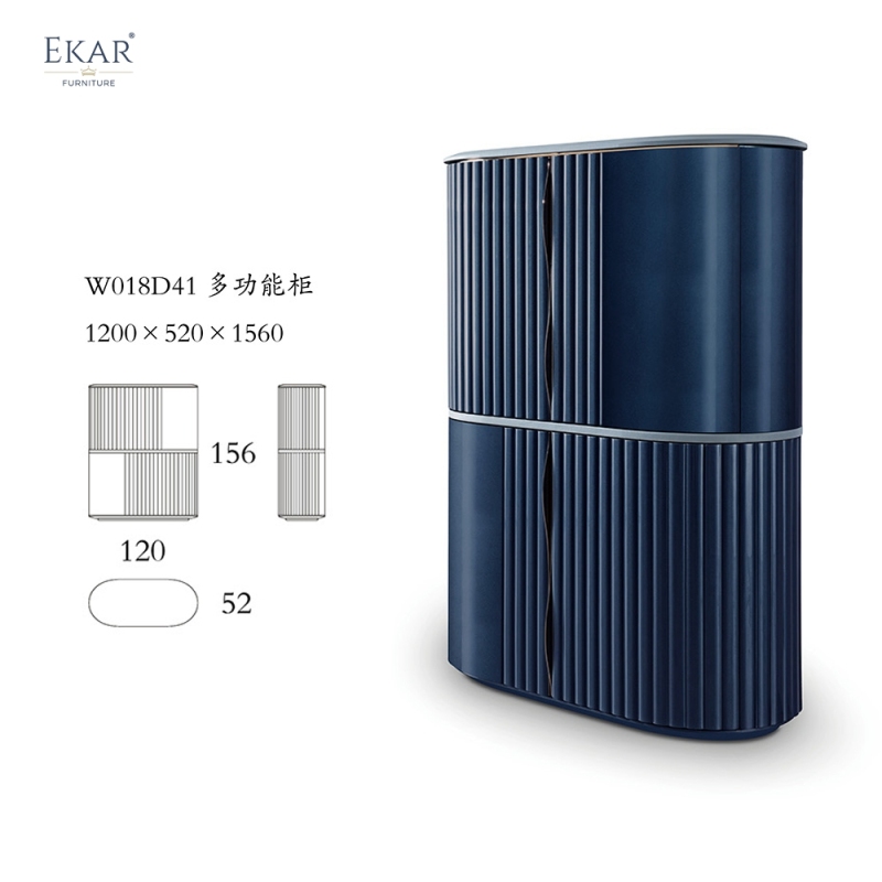 Multi-functional Storage Cabinet with Gold Trim | Ekar Furniture W018D41