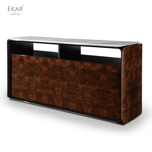 Solid Wood Marble Top Sideboard