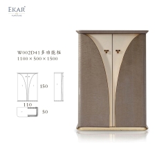 Metal Decoration High Gloss Veneer 2 Doors Cabinet