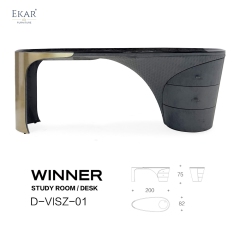 Stylish Black Marble Desk – Modern Versace Style Desk for Home Office