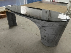 Stylish Black Marble Desk – Modern Versace Style Desk for Home Office