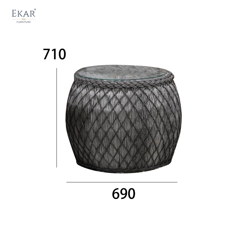 Coastal Woven Rattan Outdoor Set - Sunset Lounge Chairs & Side Table for Resort Villas & Hotel Terraces