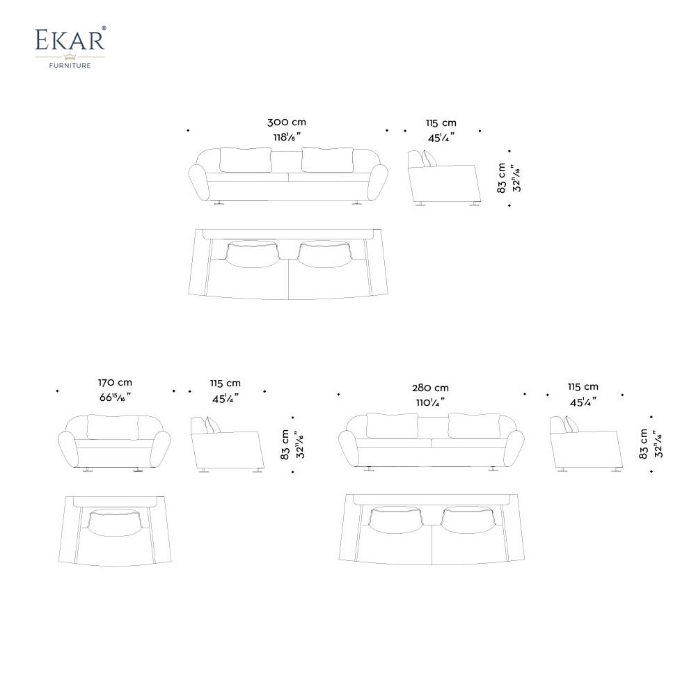 EKAR Winston Sofa | Statesman's Library Sofa in Quiet Grandeur