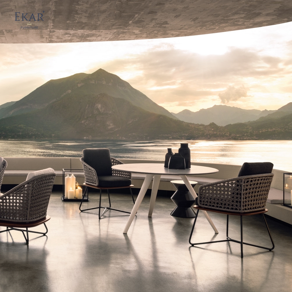 EKAR Colombo Armchair | Admiral's Veranda Seat in Salt-Weathered Teak Outdoor Furniture