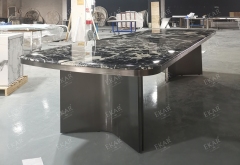 EKAR Arch Panel Base Oval Dining Table | Modern Minimalist Marble & Stone Top Dining Table | EKAR FURNITURE