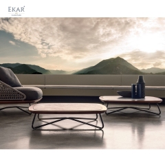 EKAR Dias Table | Shipwreck-Salvaged Teak & Bronze for Coastal Legends Outdoor Furniture Coffee Table