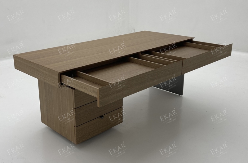 Italian Renza Scratch-Resistant Open Paint Wood Veneer Writing Desk
