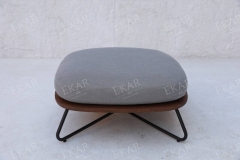 EKAR Sailor's Stool | Monsoon-Proof Teak Ottoman for Coastal Terraces