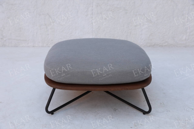 EKAR Sailor's Stool | Monsoon-Proof Teak Ottoman for Coastal Terraces
