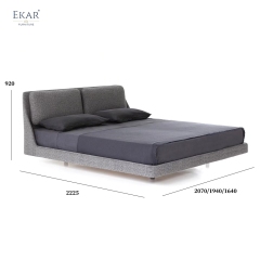 EKAR Aura Minimalist Bed - Suspended Bed, Low Profile Design, Scandinavian Style, Create a Tranquil Bedroom