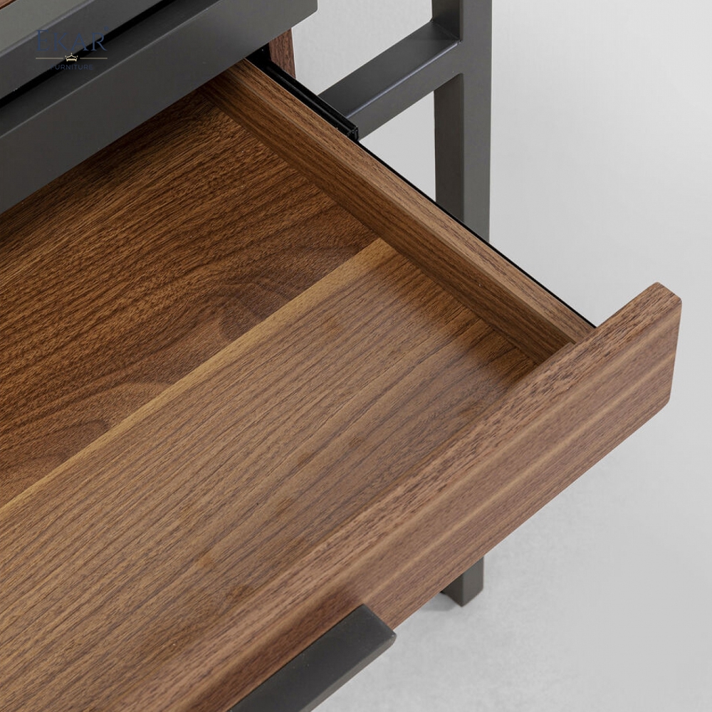 Minimalist Dressing Table — Modern Vanity Desk with Oval Mirror & Hidden Storage, Solid Wood for Bedroom Sanctuary