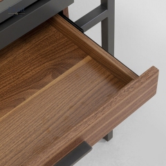Minimalist Dressing Table — Modern Vanity Desk with Oval Mirror & Hidden Storage, Solid Wood for Bedroom Sanctuary