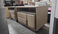 Modern Stainless Steel Brushed Bronze Nightstand