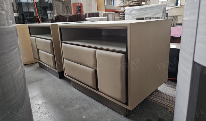 Modern Stainless Steel Brushed Bronze Nightstand