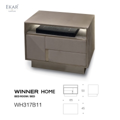 Modern Stainless Steel Brushed Bronze Nightstand