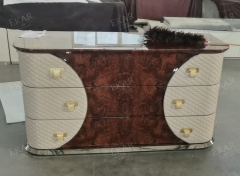 3 Drawer High Gloss Leather Modern Luxury Drawer Chest