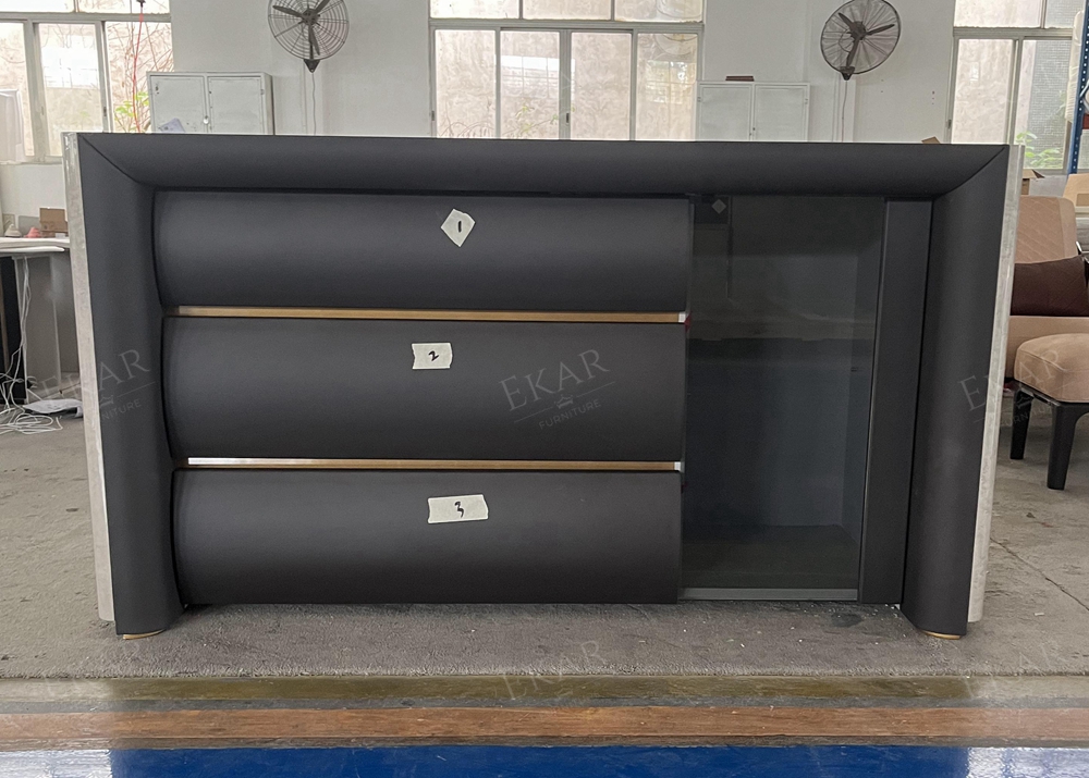 High End Leather Modern Luxury Drawer Chest