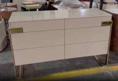 Modern Luxury Metal Base 6 Drawer Chest Cabinet